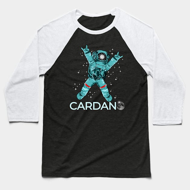 Cardano, ADA, HODL, to the moon, Baseball T-Shirt by Lekrock Shop